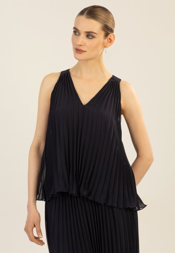 PLISSEE - Top - nachtblau