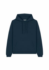 Felpa cappuccio blu navy realizzata in misto cotone, con tasca anteriore a fessura, cappuccio con cordino, maniche lunghe e polsini e orlo a costine.