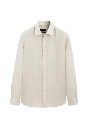 Massimo Dutti REGULAR FIT STRIPED   - Shirt - beige