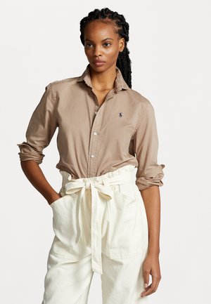 RELAXED LONG SLEEVE BUTTON FRONT SHIRT - Chemisier - madison tan