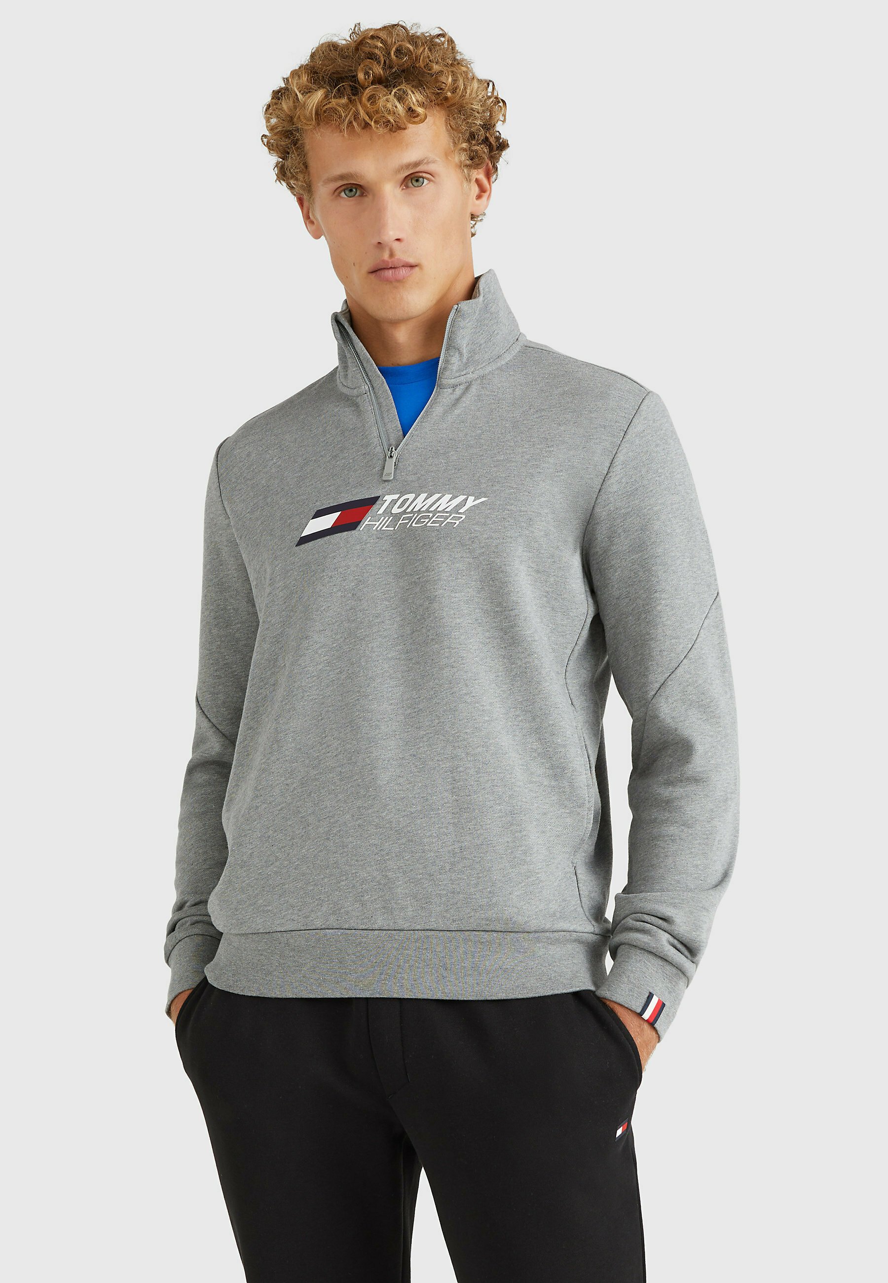 Tommy Hilfiger ESSENTIAL HALF-ZIP TERRY - Sweatshirt - medium grey heather/ grey - Zalando.de