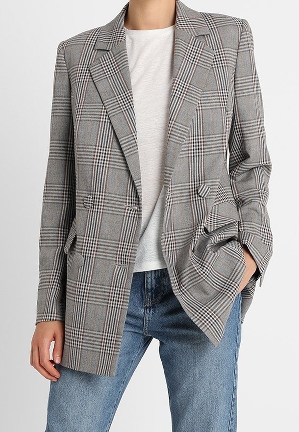 Blazer Classique Femme NAF NAF Taille 40 Gris Clair - Coupe Serrée, Occasion Très Bon état