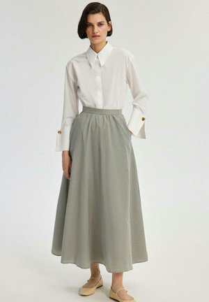 GINGHAM - Falda larga - khaki