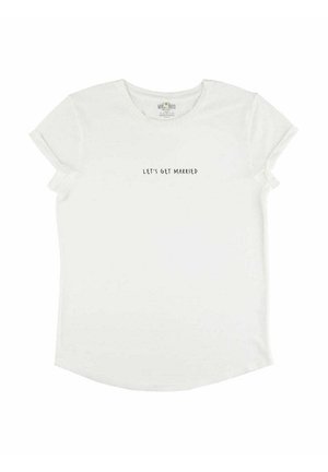 LETS GET MARRIED EMBROIDERY  ROLL UP  - T-shirt imprimé - off white