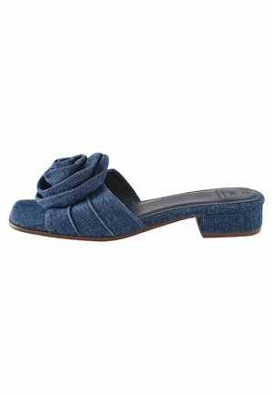Iešļūcenes ar papēdi - denim dark blue