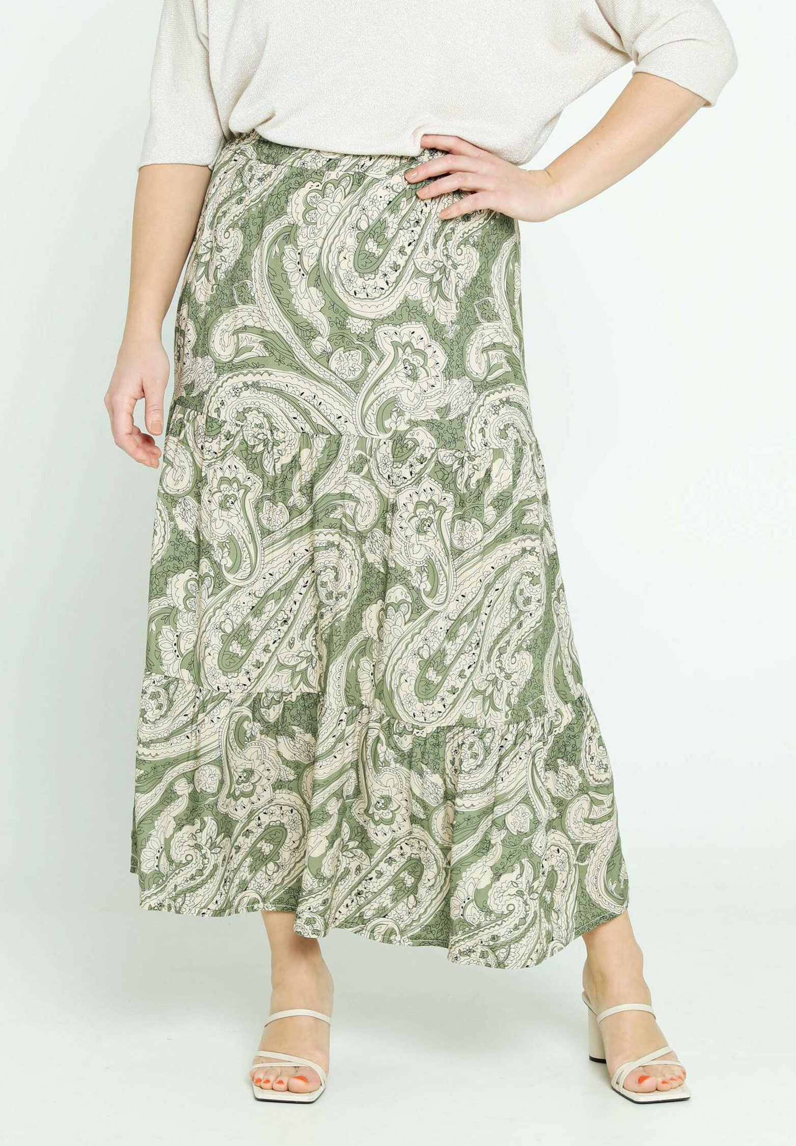 Mädchen Maxirock Mit Falten Langer Tellerrock Elastischer Bund Gr. 120-170