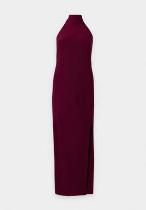 Norma Kamali, HALTER TURTLE SIDE SLIT - Occasionwear - plum