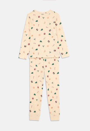 NKNVISMAS NIGHT SET UNISEX - Pyjamas - beige