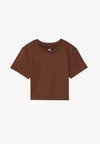 ESSENTIAL QUICK DRY  CROPPED SHORT SLEEVE T-SHIRT - T-shirt basic - dark brown