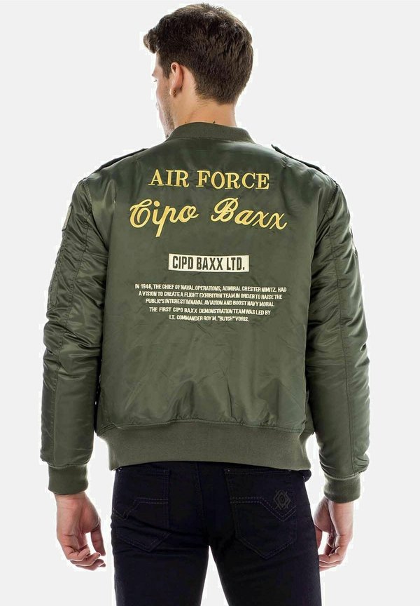 MIT PATCHES - Bomberjacke - grün