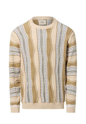 Strickpullover - beige blau