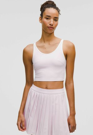 SCOOP-NECK CUTOUT TENNIS TANK - Top - pink organza white