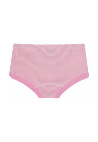 Perizoma a righe rosa con una texture morbida, dotato di un ampio elastico in vita e di un design senza cuciture per il massimo comfort. Dettagli in rosa uniforme lungo i bordi.