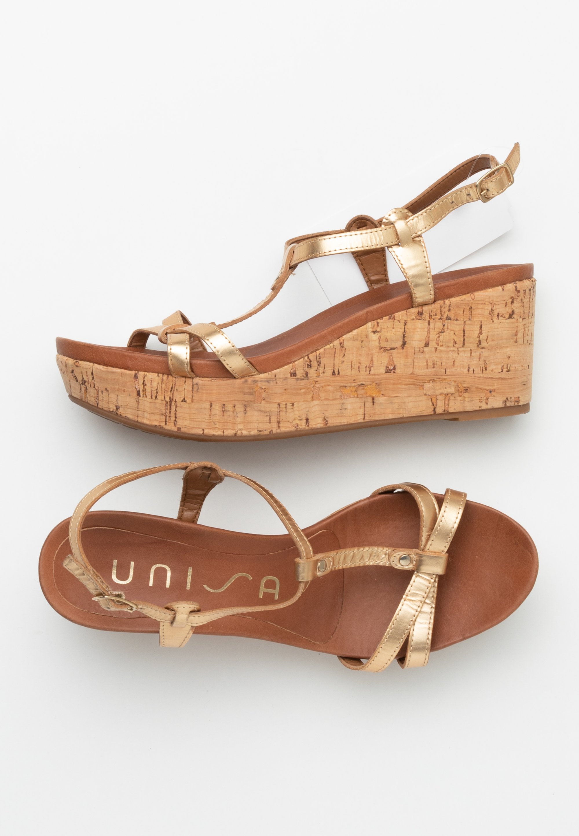 Unisa Wedge sandals gold/gold-coloured (Pre-owned) Zalando