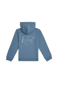 Sudadera azul con un gráfico en forma de corazón con el texto "O'Neill" en el centro. Fabricada con material suave y con puños y dobladillo acanalados.