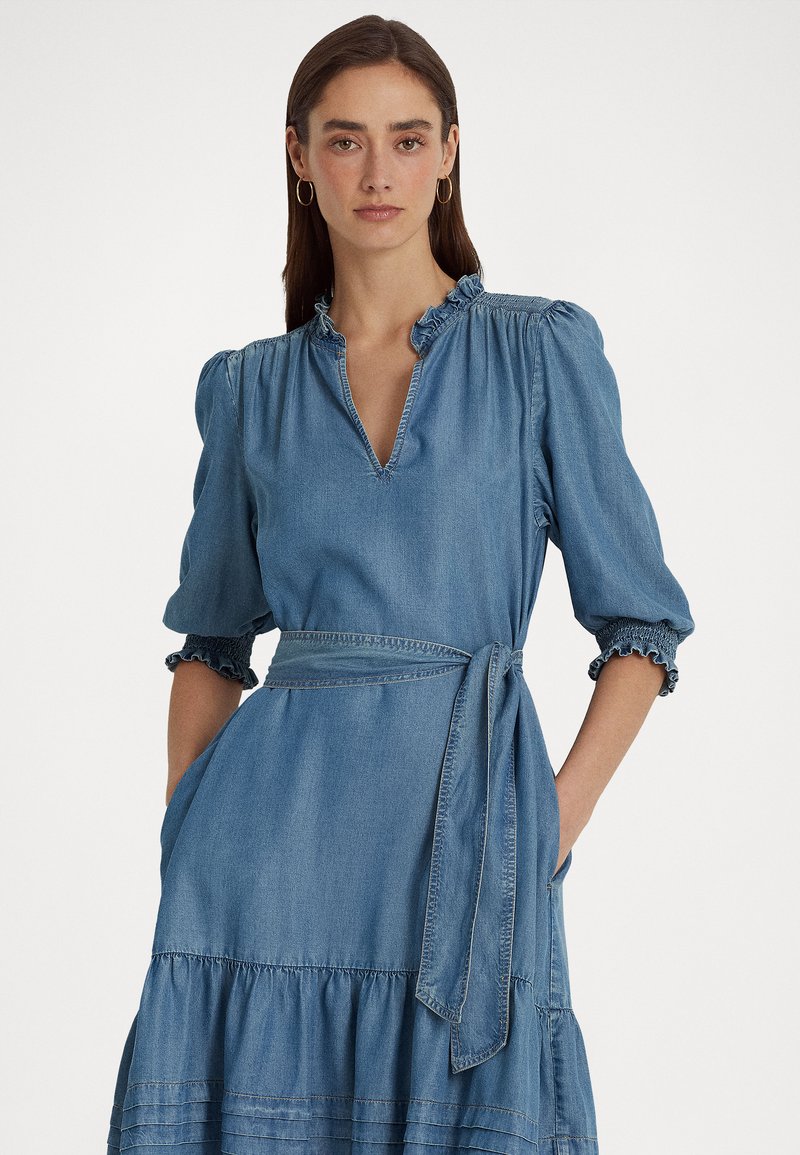 Lauren Ralph Lauren JESOLA SHORT SLEEVE DAY DRESS Denim dress salt