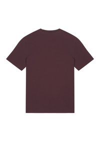 Bordeaux korte mouwen T-shirt met een ronde hals. Gemaakt van gladde katoen, met een effen kleur en zonder zichtbare logo's of patronen.
