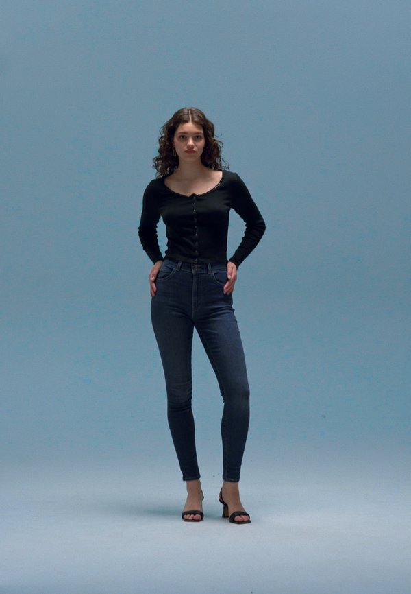 RETRO HIGH SKINNY - Jeans Skinny Fit - rinsed denim3