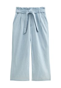 LIGHT CROPPED PAPERBAG  - Jean flare - pale blue