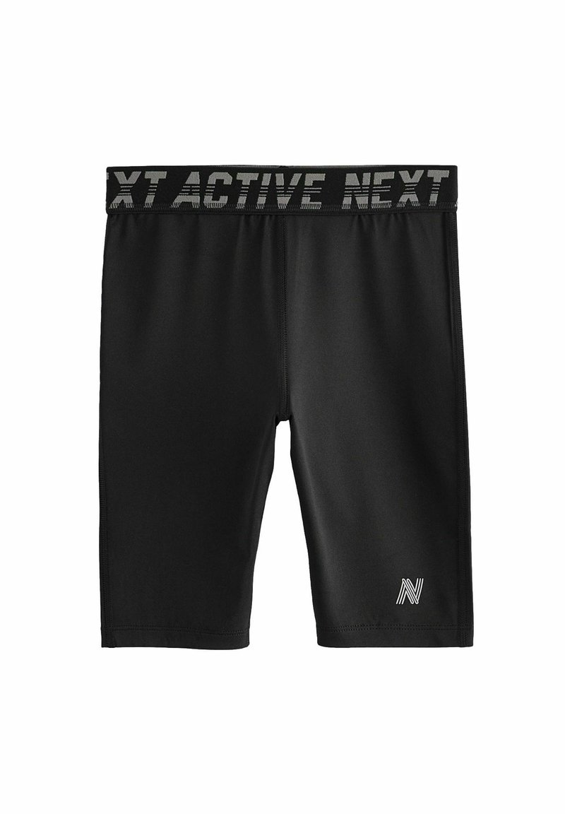 Fekete sportnadrág, szoros szabással, sima anyagból készült, kontrasztos derékkal, rajta az "XT ACTIVE NEXT" felirattal és logóval.