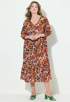 WITH  LEOPARD PATTERN - Jurk - orange