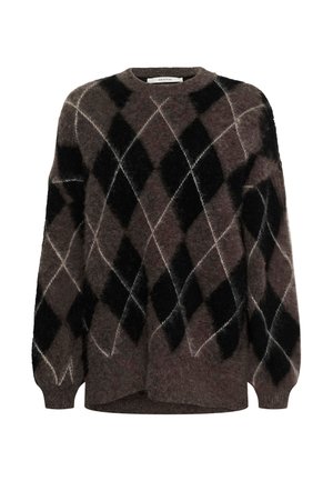 Gestuz, SIDA MULTI LONG - Πουλόβερ - black/chestnut/ivory