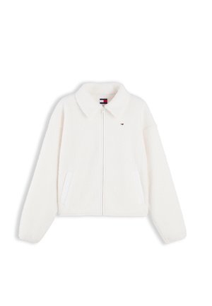 Tommy Jeans, FLAG ZIP TEDDY  - Blouson Bomber - off white