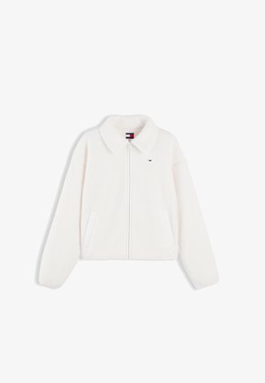 Tommy Jeans, FLAG ZIP TEDDY - Μπουφάν τύπου bomber - off white