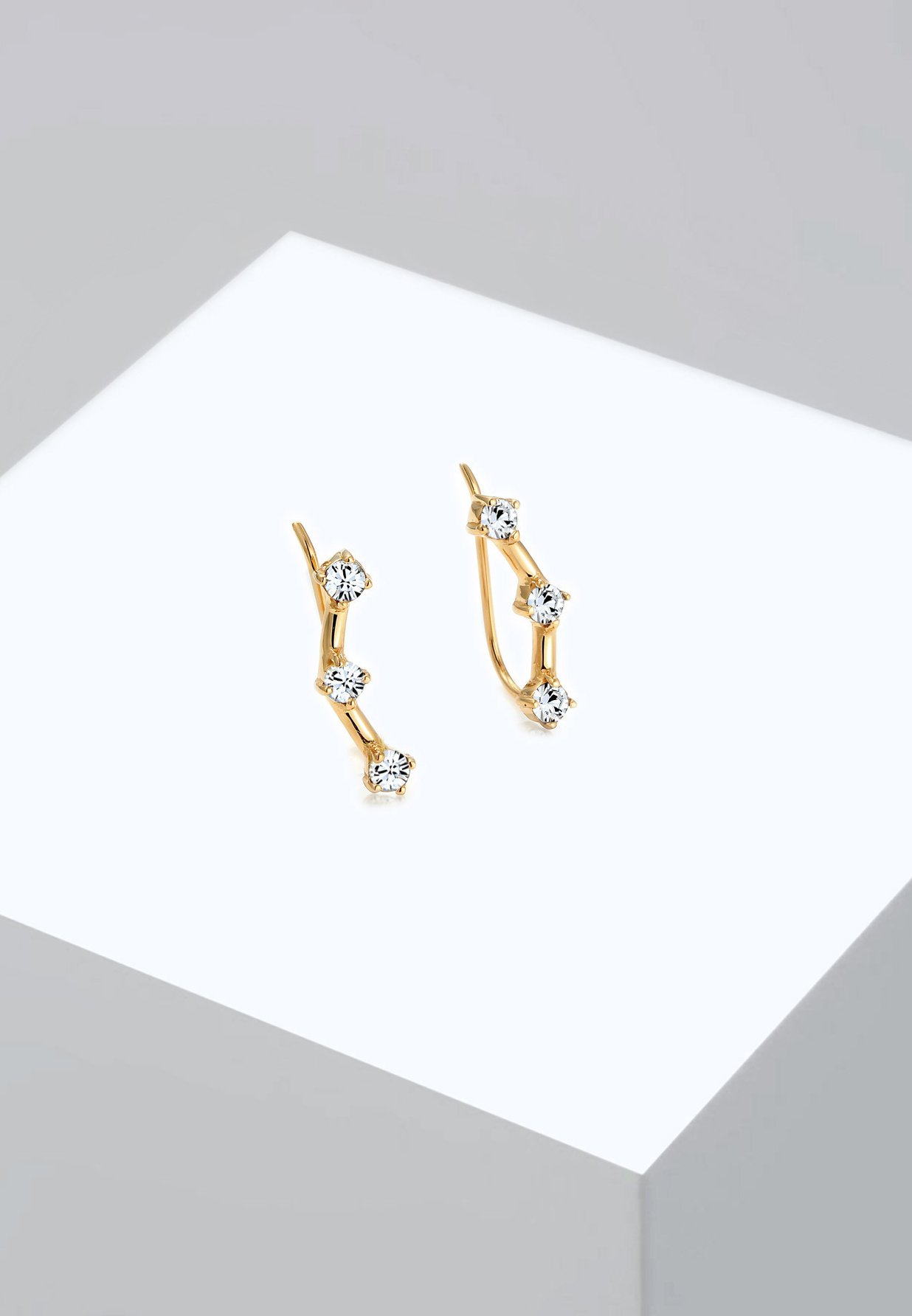 Elli Orecchini A Cerchio Donne - Ranuras Struttura Chunky Colore Oro, Gioielli Di Moda Con Sacchetto In Tessuto
