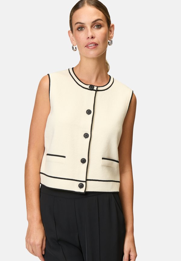 MIT KONTRASTPASPELN - Strickjacke