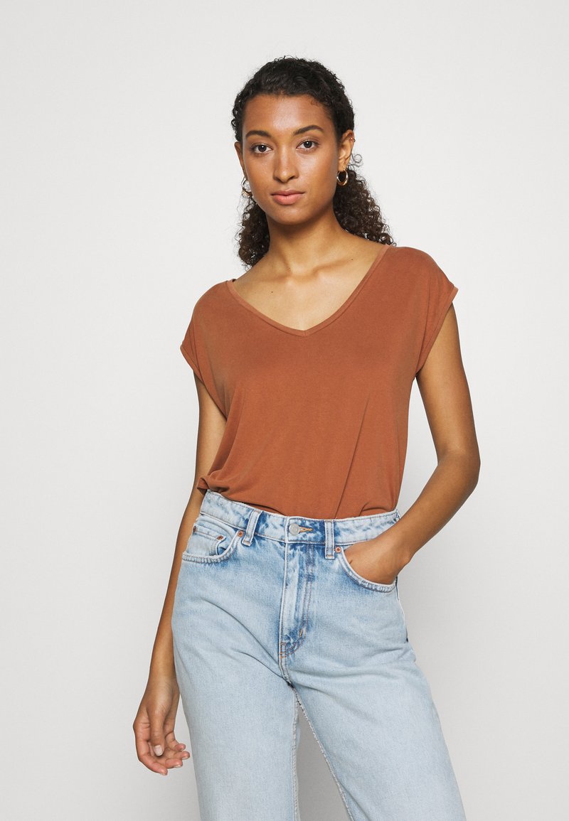 Pieces T-shirt básica - mocha bisque