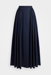 COTTON-SILK FAILLE MAXISKIRT - Maxirock - hunter navy