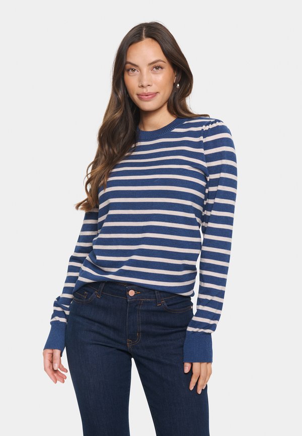 MILA STRIPED  - Strickpullover - titan gray morn mel stripe