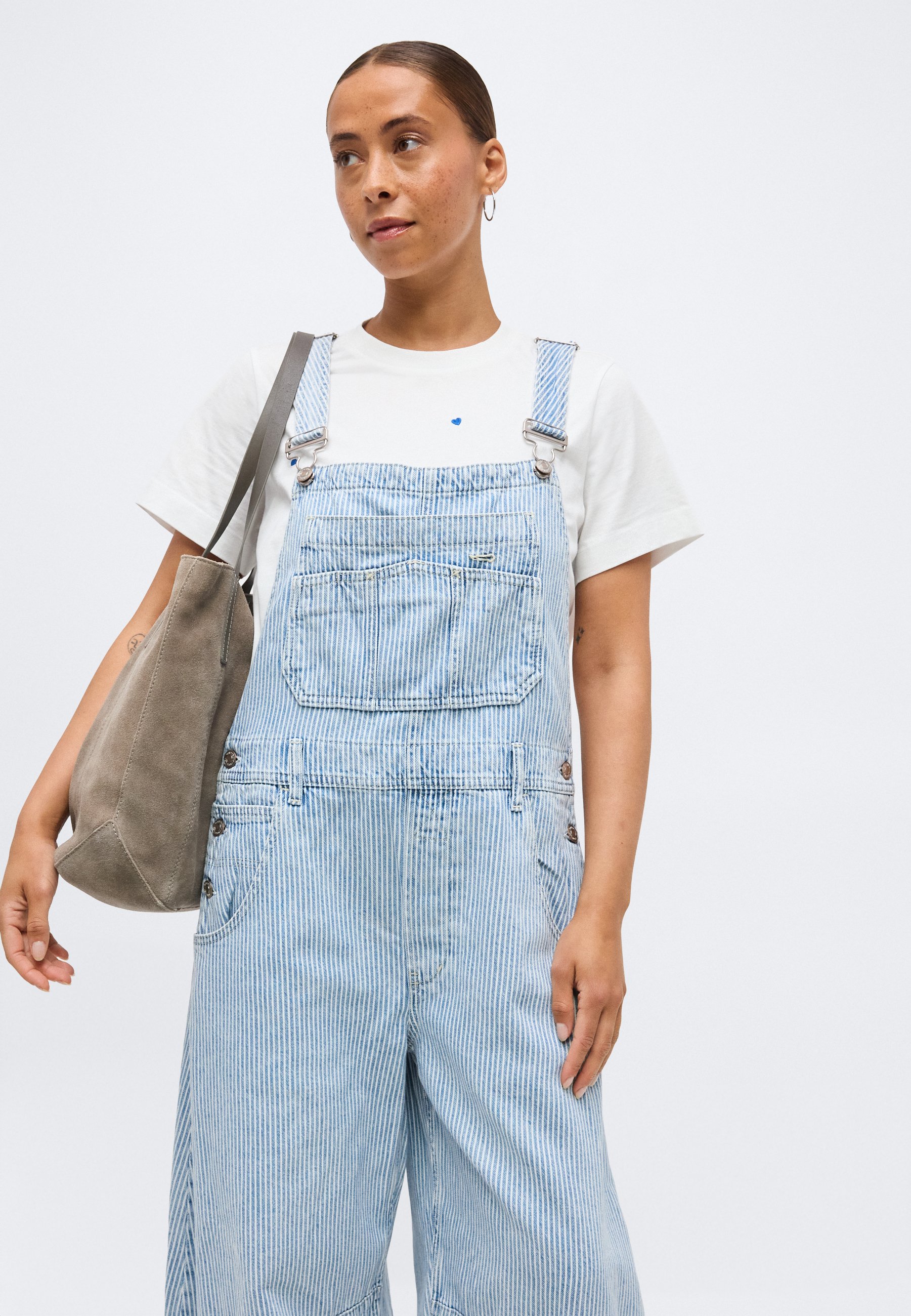 GAP Petite HORSESHOE OVERALL RAILROAD STRIPE - Salopette en jean