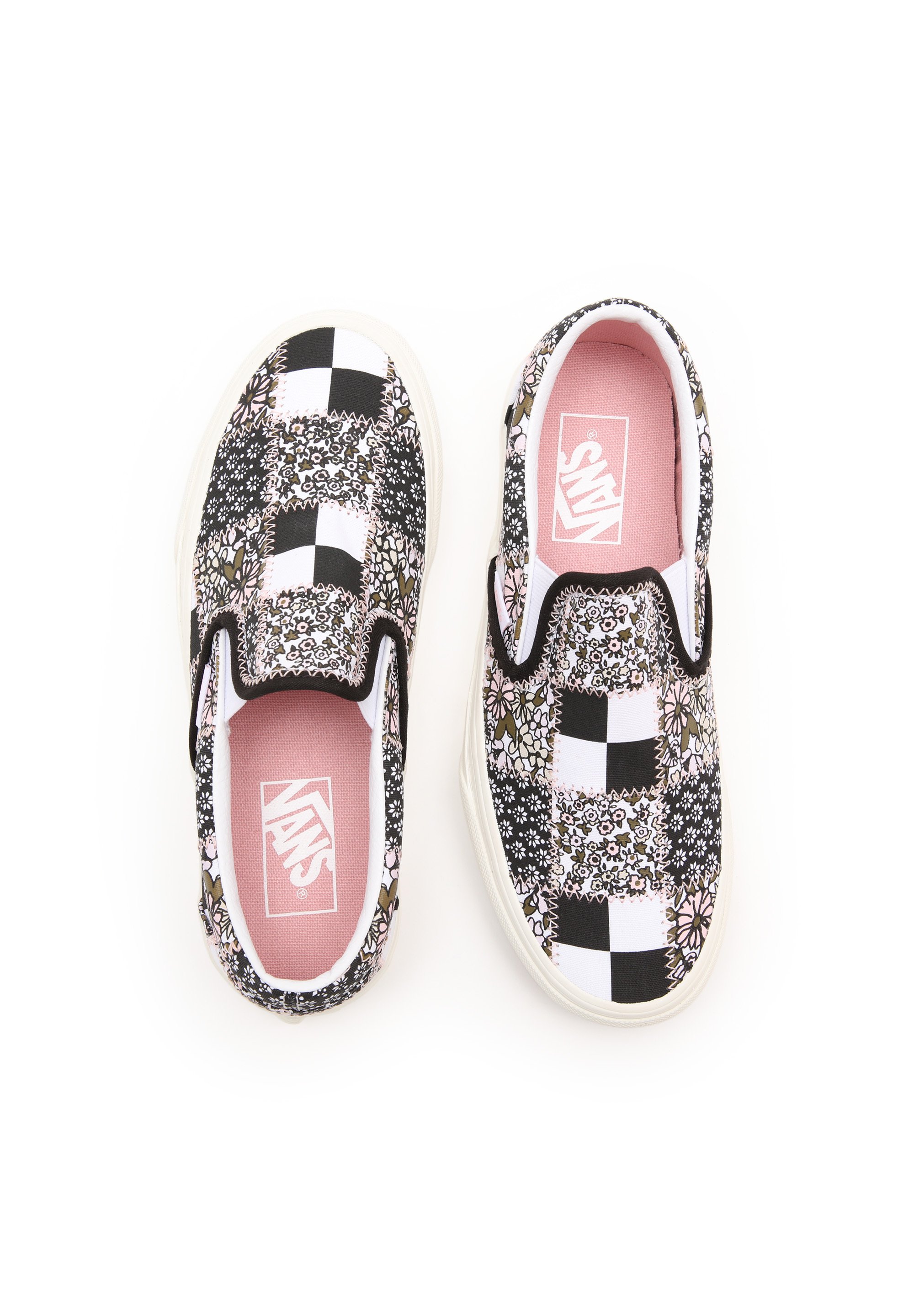 slip on vans patchwork
