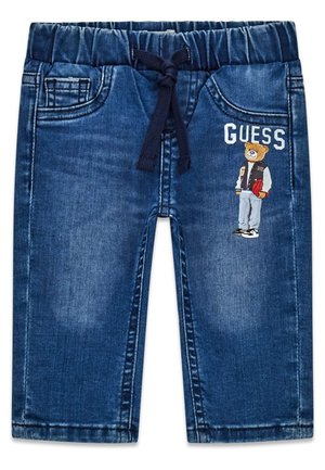 Guess JEANS MIT BÄRENLOGO BEDRUCKT - Jean slim - blau