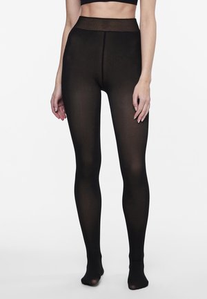 PCSOPHIE - Tights - black detail nude fleece