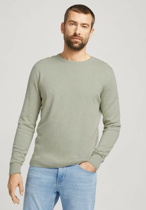 BASIC CREW NECK SWEATER - Pullover - new mud green melange