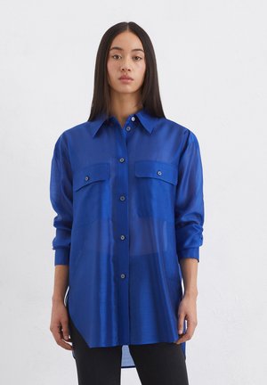 Button-down blouse - shiny blue