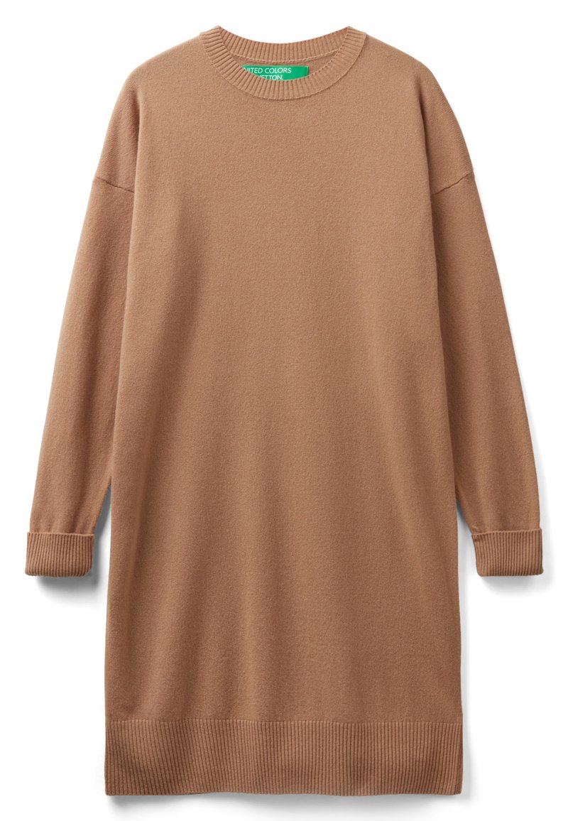 United Colors of Benetton Gebreide jurk bruin United Colors of Benetton Gebreide jurk bruin