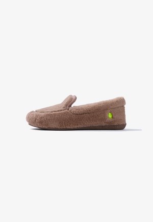 Hot Potatoes, HOT POTATOES TAUPE HOUSE SLIPPERS MOCASSIN STYLE WITH FUR 80936 - Pantuflas - taupe