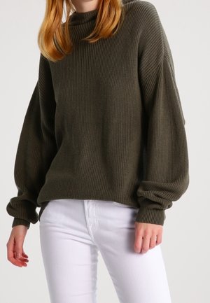 Stickad tröja - khaki