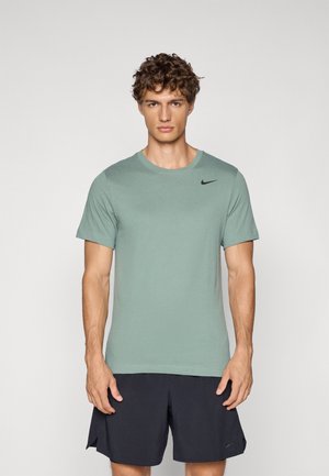 CREW SOLID - Sport T-shirt - clay green/black