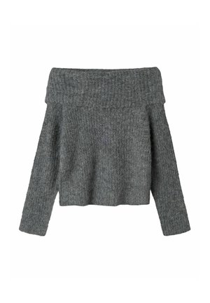 Stickad tröja - dark grey melange