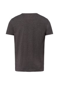 Korte mouw t-shirt in donkergrijs, gemaakt van zachte stof. Heeft een ronde hals en een eenvoudig, onopvallend ontwerp zonder patronen of accenten.