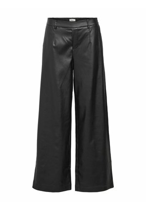 Object MIT WEITEM BEIN BESCHICHTETE - Stoffhose - black