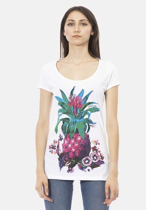 Just Cavalli T-shirt imprimé - white and fuchsia