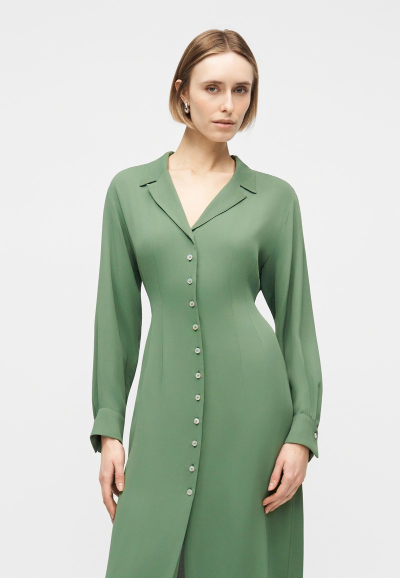 marella green dress Marella Alpine Green Floral Embroidered Midi Dress – Frock and Frill main image 1
