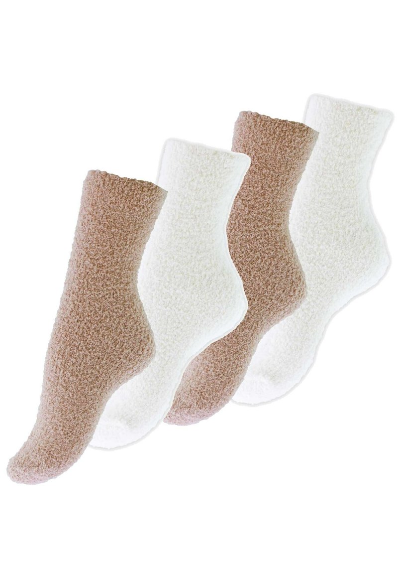 Yenita KUSCHEL 4 PAAR - Calze - beige weiss
