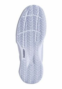 Suela de zapato de goma blanca con un prominente patrón de espiga. Presenta un logo de Michelin en el lateral, diseñado para proporcionar tracción.